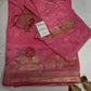 Pink Banarsi Crepe Floral  Weaving Saree