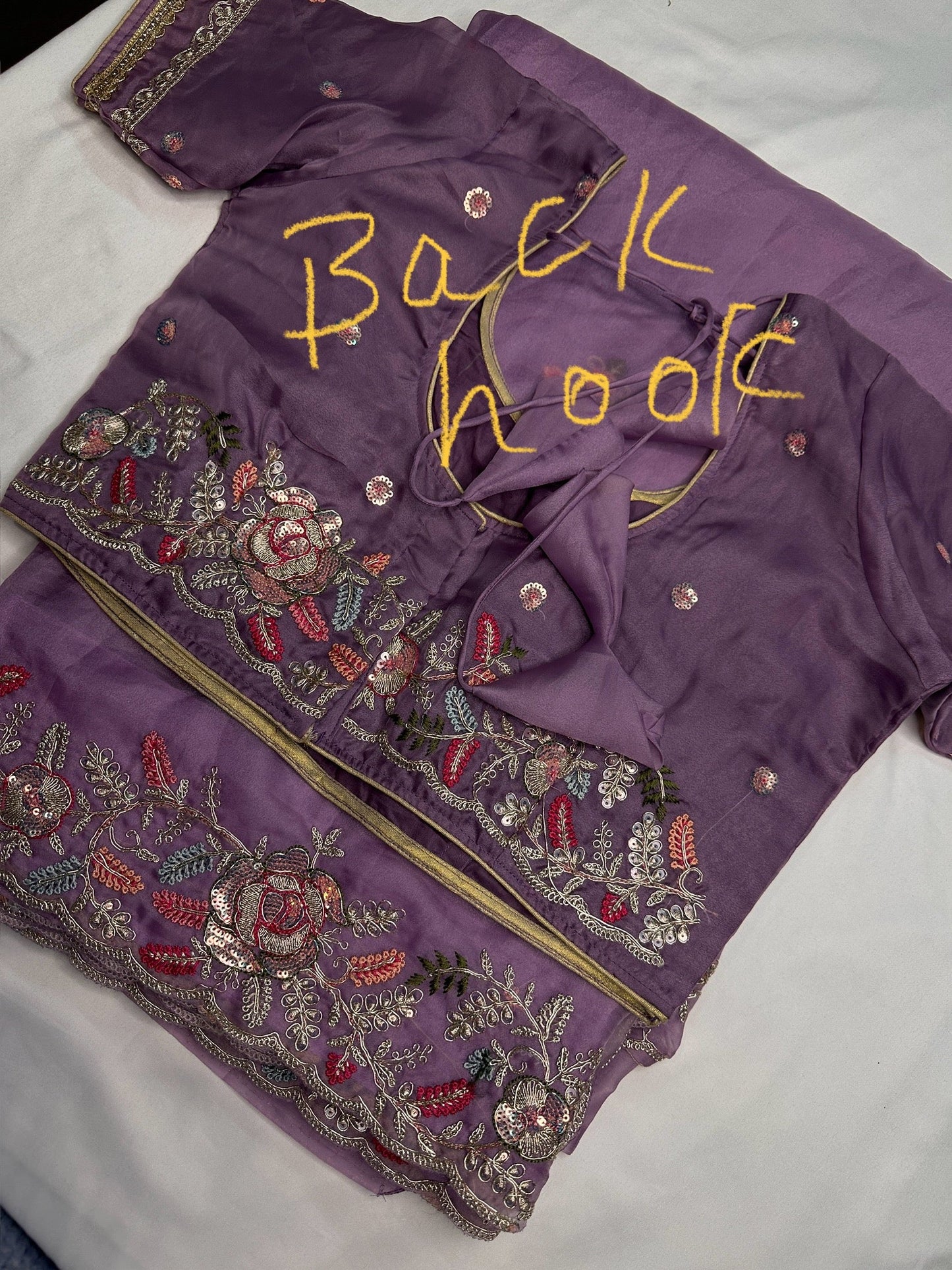 Purple Organza Designer Tissue Sequence Saree