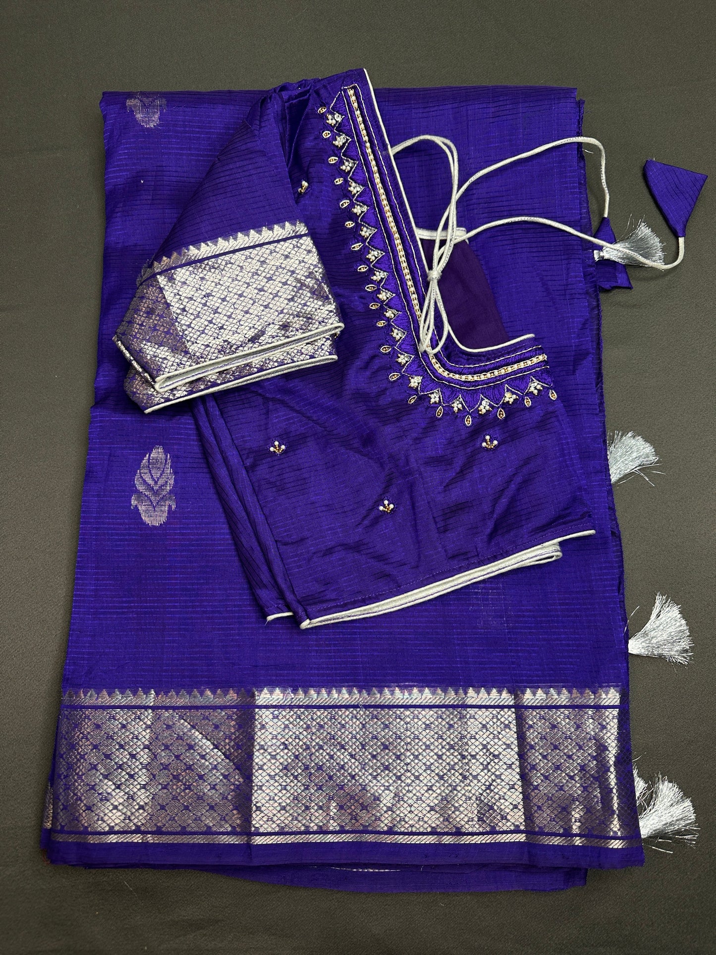 Blue Mangalgiri SICO Handloom Saree