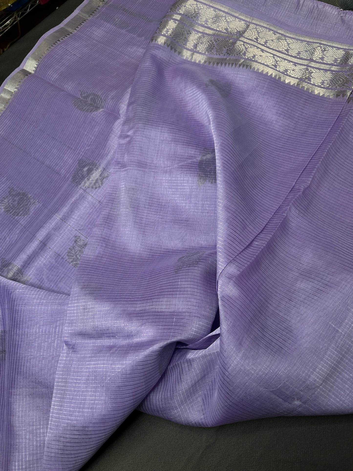 Lavender Purple Mangalgiri SICO Handloom Saree