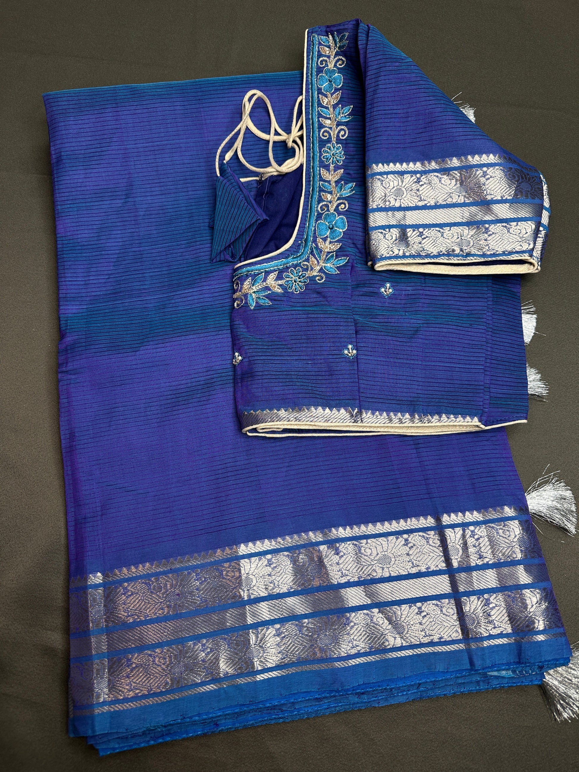 Blue Mangalgiri SICO Handloom Saree