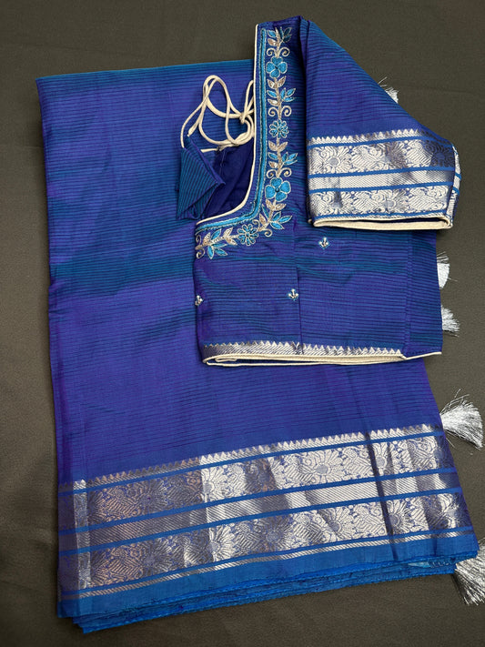 Blue Mangalgiri SICO Handloom Saree