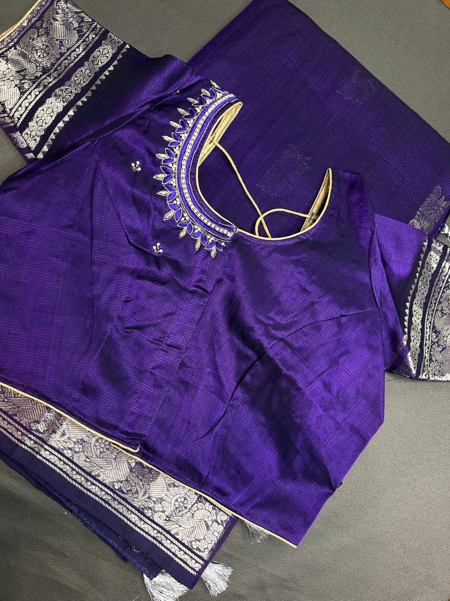 Purple Mangalgiri SICO Handloom Saree