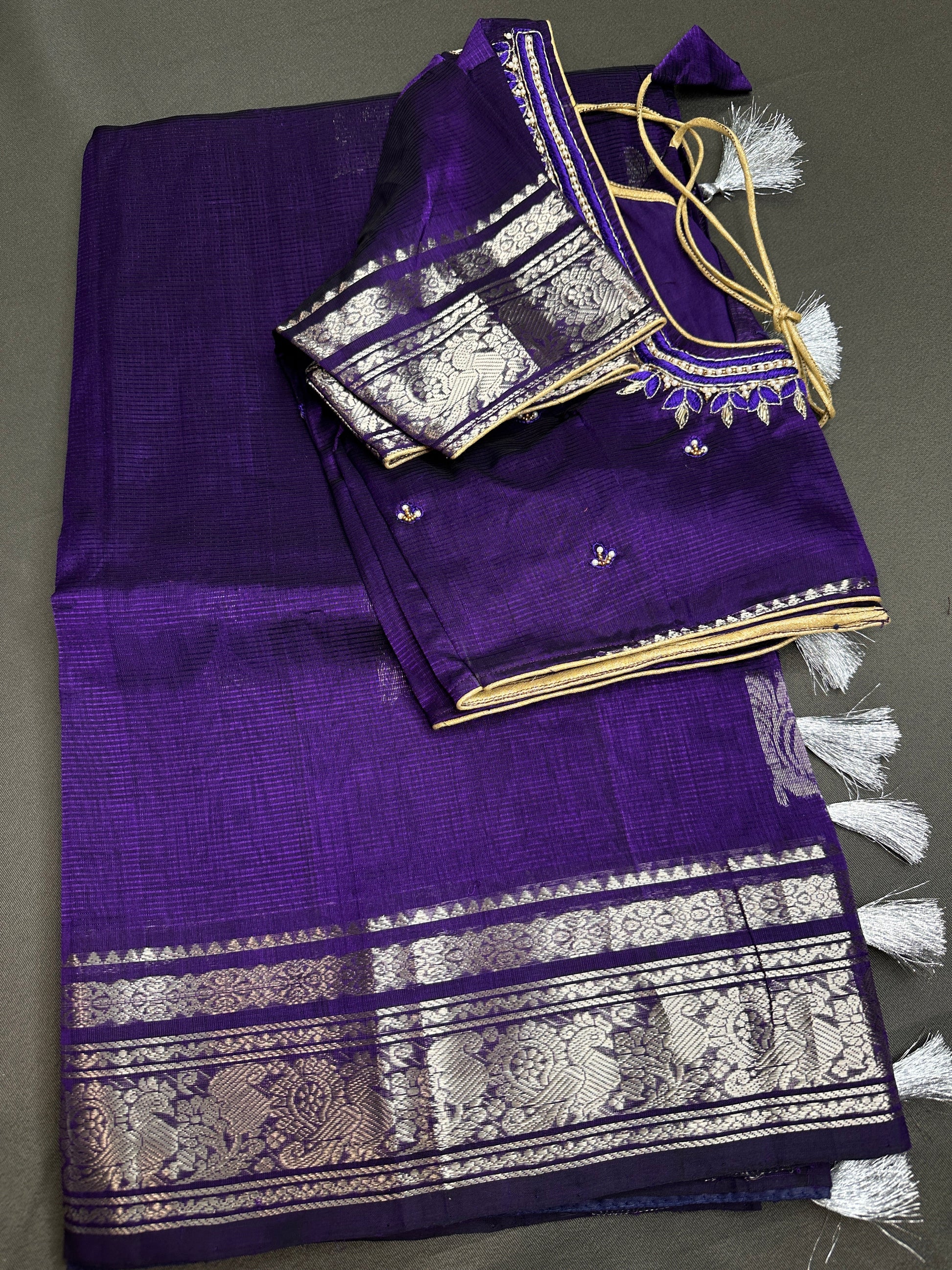 Purple Mangalgiri SICO Handloom Saree