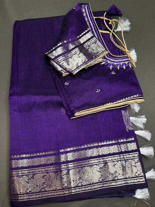 Purple Mangalgiri SICO Handloom Saree