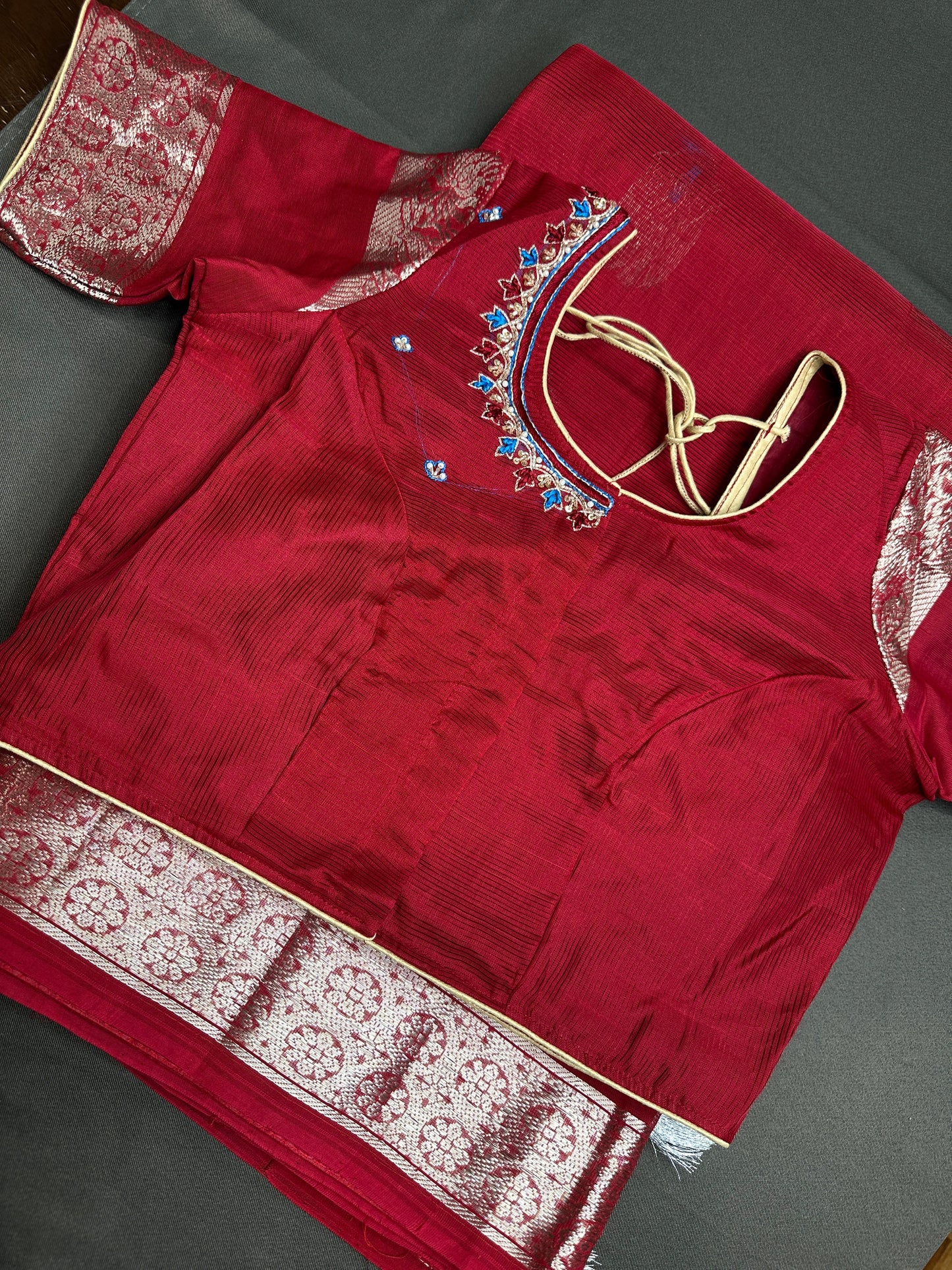 Red Mangalgiri Pure Silk Handloom Saree