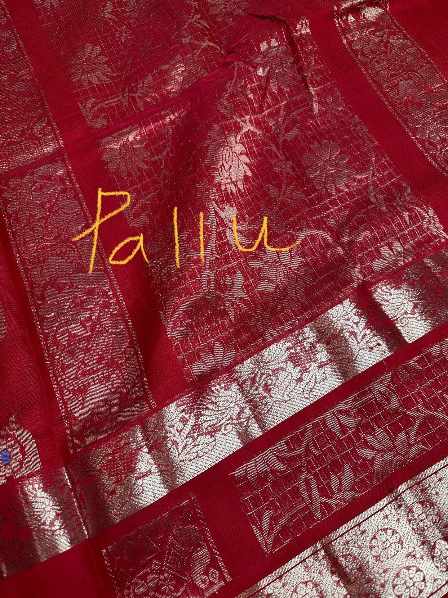 Red Mangalgiri Pure Silk Handloom Saree