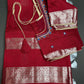 Red Mangalgiri Pure Silk Handloom Saree