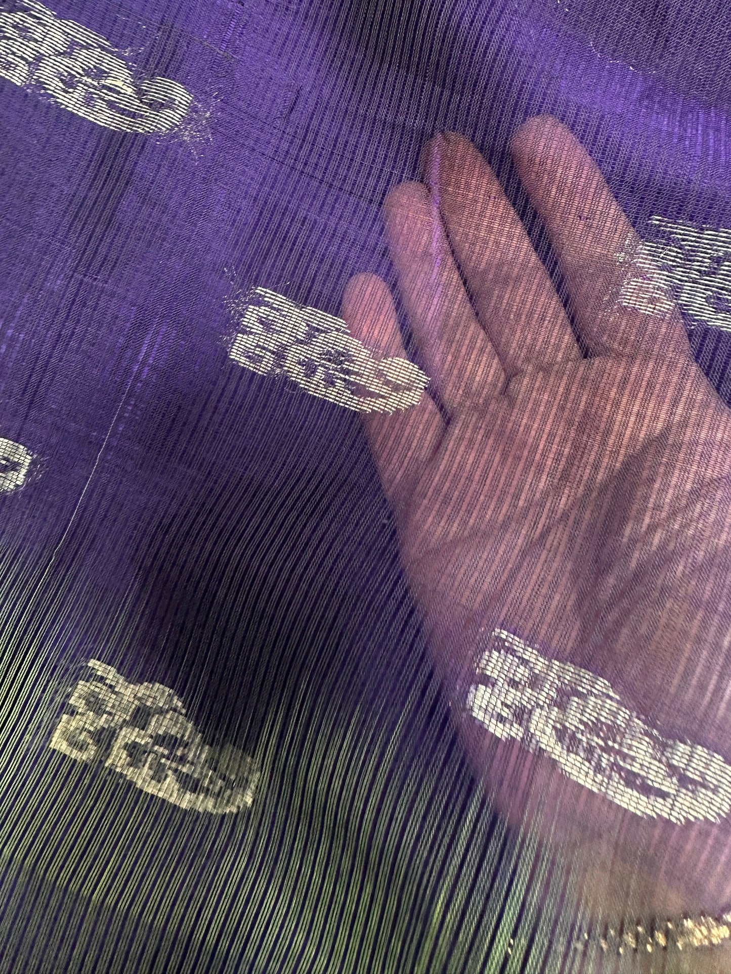Purple GreenMangalgiri Pure Silk Handloom Saree