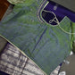 Purple GreenMangalgiri Pure Silk Handloom Saree
