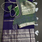 Purple GreenMangalgiri Pure Silk Handloom Saree