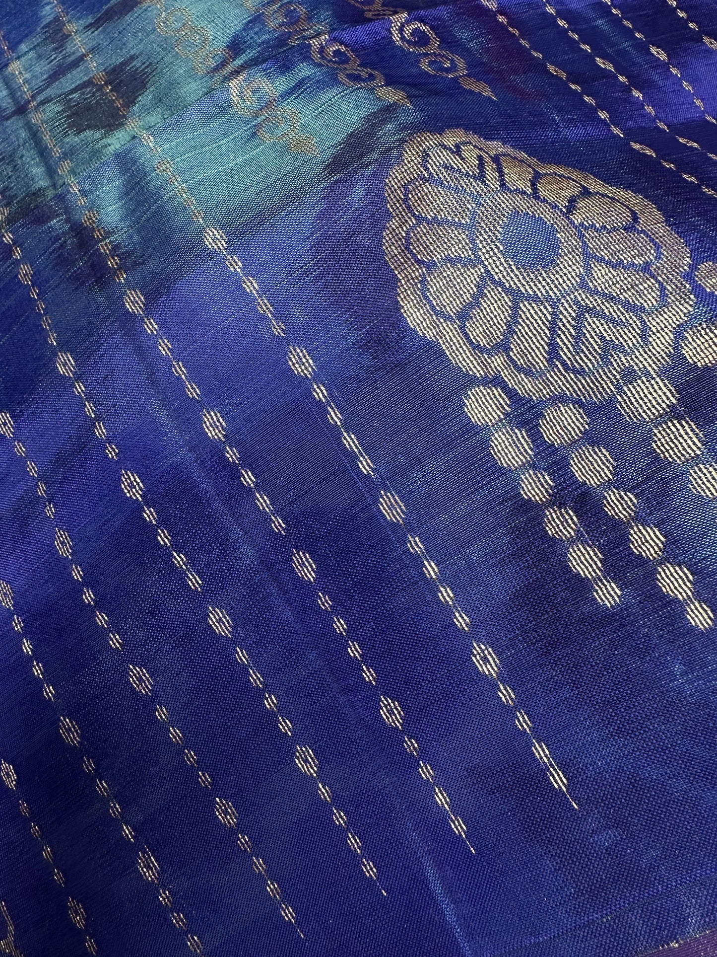Blue Pink Uppada light Weight  Silk  Saree