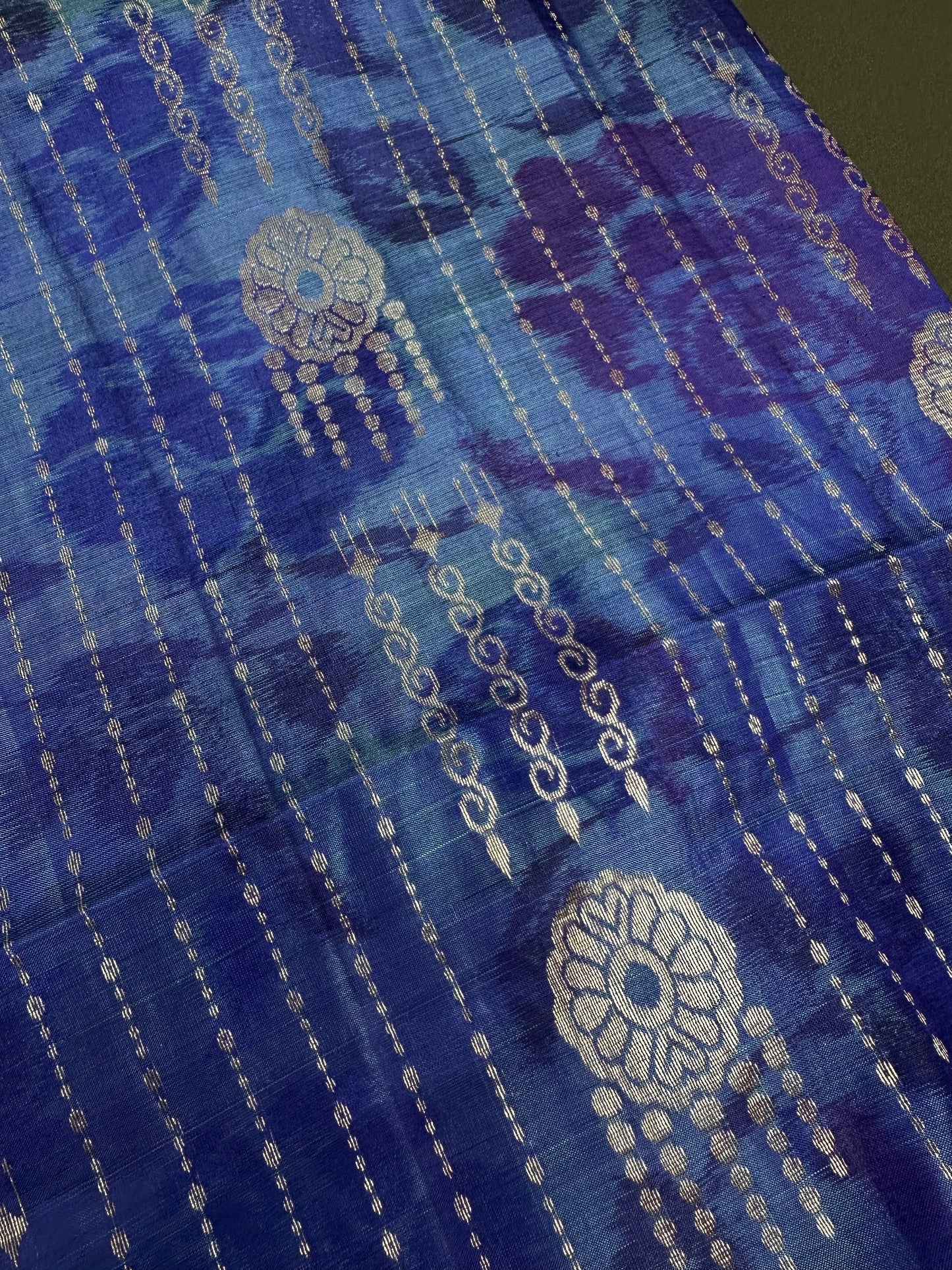 Blue Pink Uppada light Weight  Silk  Saree