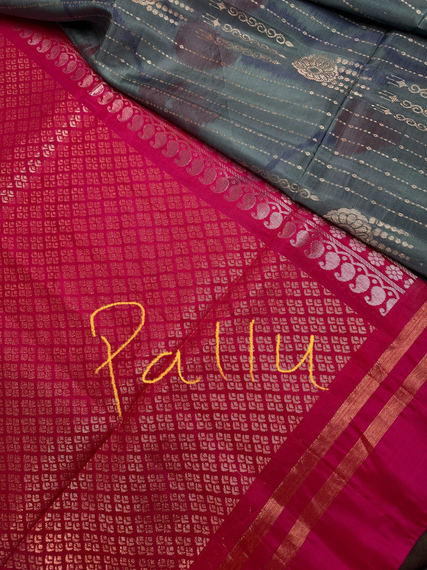 Blue Pink Uppada light Weight  Silk  Saree