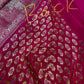 Banarsi Orange Pink Party Wear  Saree
