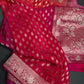 Banarsi Orange Pink Party Wear  Saree