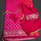 Banarsi Orange Pink Party Wear  Saree