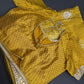 Mustard Yellow  Gotta Patti Gaji Silk  Saree