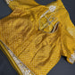 Mustard Yellow  Gotta Patti Gaji Silk  Saree