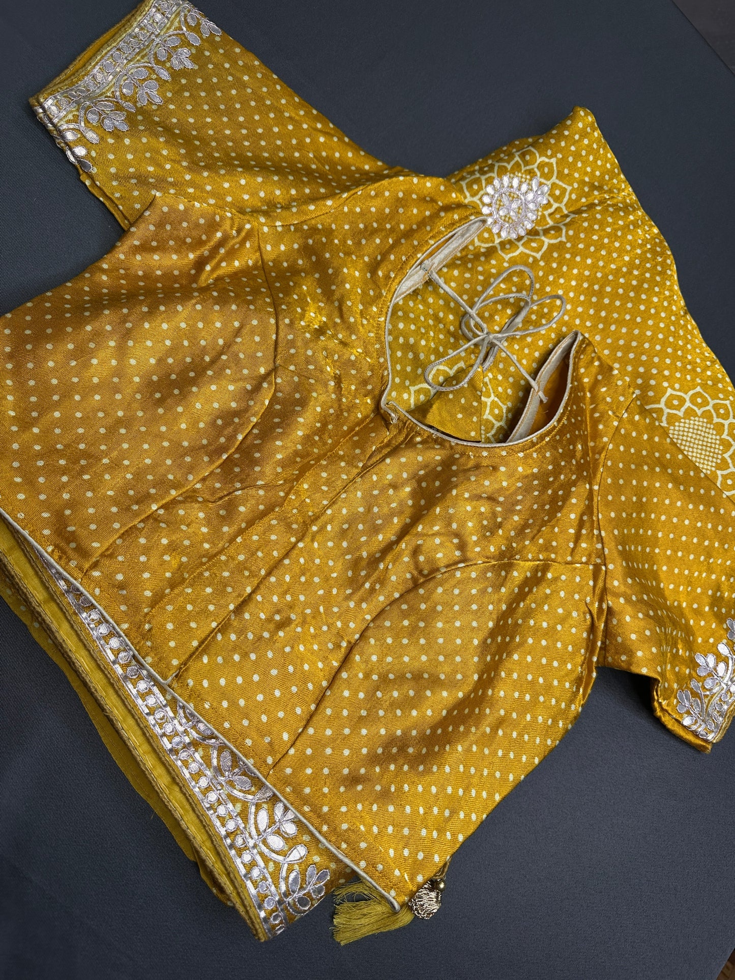 Mustard Yellow  Gotta Patti Gaji Silk  Saree