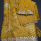 Mustard Yellow  Gotta Patti Gaji Silk  Saree