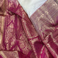 Cream Pink Semi Kanchi Silk  Saree