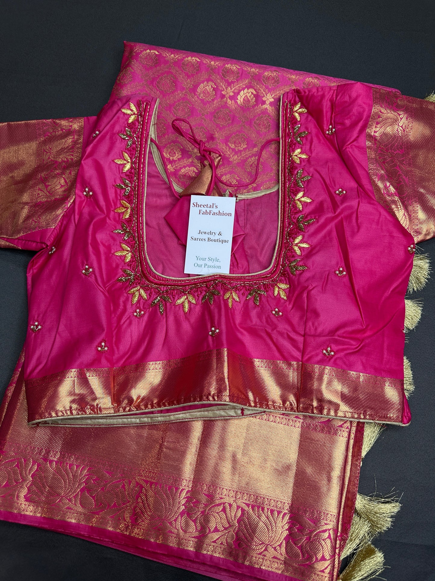 Pink Brocade Semi Kanchi Silk  Saree