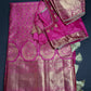 Pink Brocade Semi Kanchi Silk  Saree