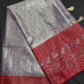 Lavender Brocade Semi Kanchi Silk  Saree