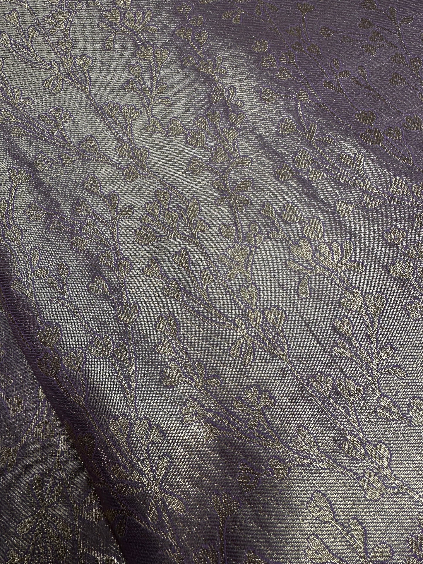 Lavender Brocade Semi Kanchi Silk  Saree