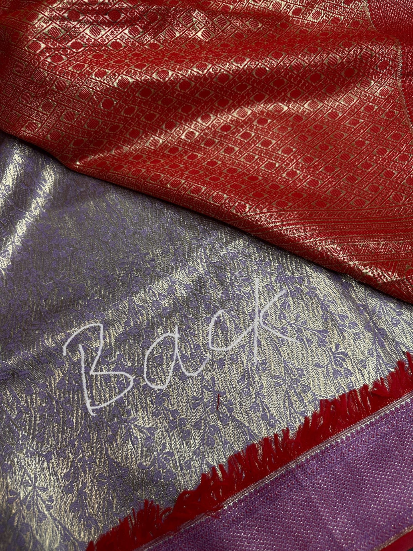 Lavender Brocade Semi Kanchi Silk  Saree