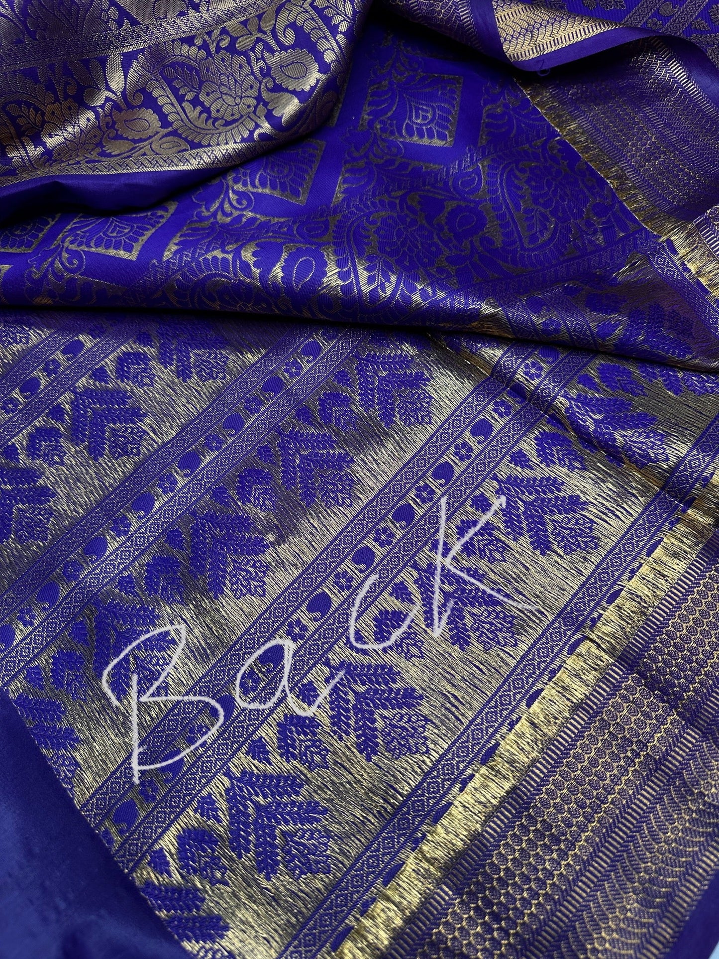 Purple Brocade Semi Kanchi Silk  Saree