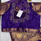 Purple Brocade Semi Kanchi Silk  Saree