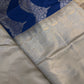 Blue Brocade Semi Kanchi Silk  Saree
