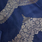 Blue Brocade Semi Kanchi Silk  Saree