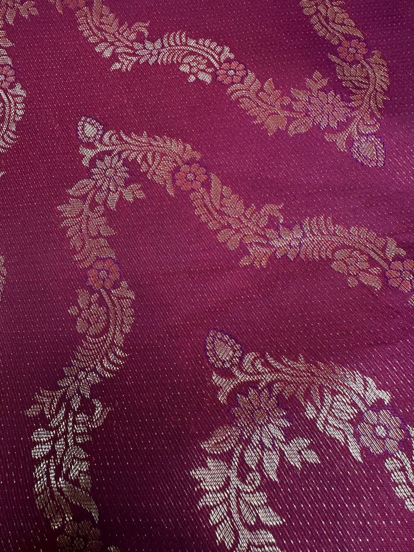 Red Cream Brocade Semi Kanchi Silk  Saree