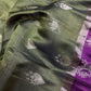 Green Purple Light Weight Kanchi Soft Silk  Saree
