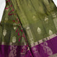 Green Purple Light Weight Kanchi Soft Silk  Saree