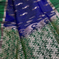 Blue Green Light Weight Kanchi Soft Silk  Saree