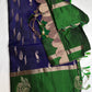 Blue Green Light Weight Kanchi Soft Silk  Saree