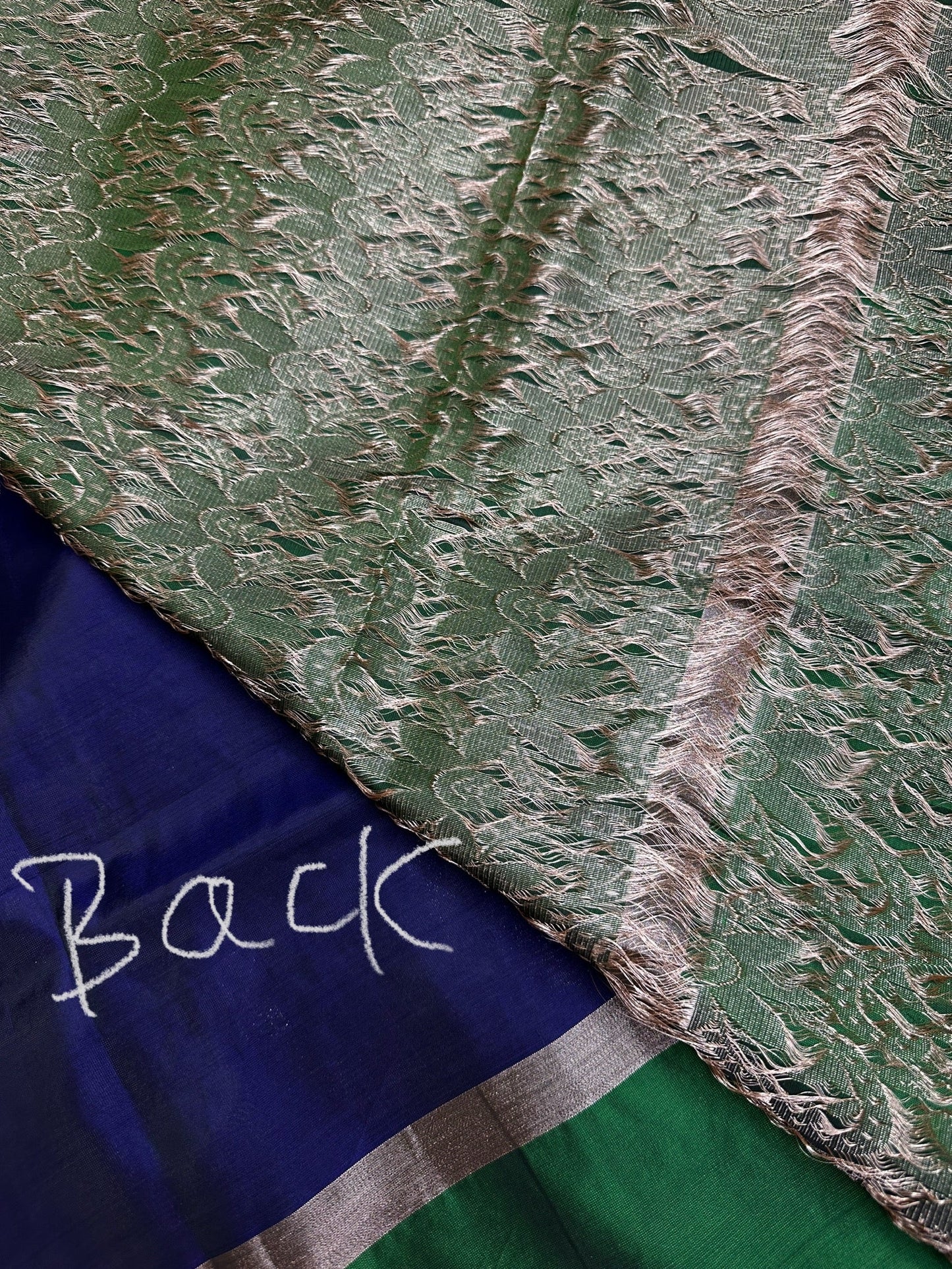 Blue Green Light Weight Kanchi Soft Silk  Saree