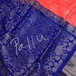 Peach Blue Light Weight Kanchi Soft Silk  Saree