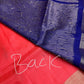 Peach Blue Light Weight Kanchi Soft Silk  Saree
