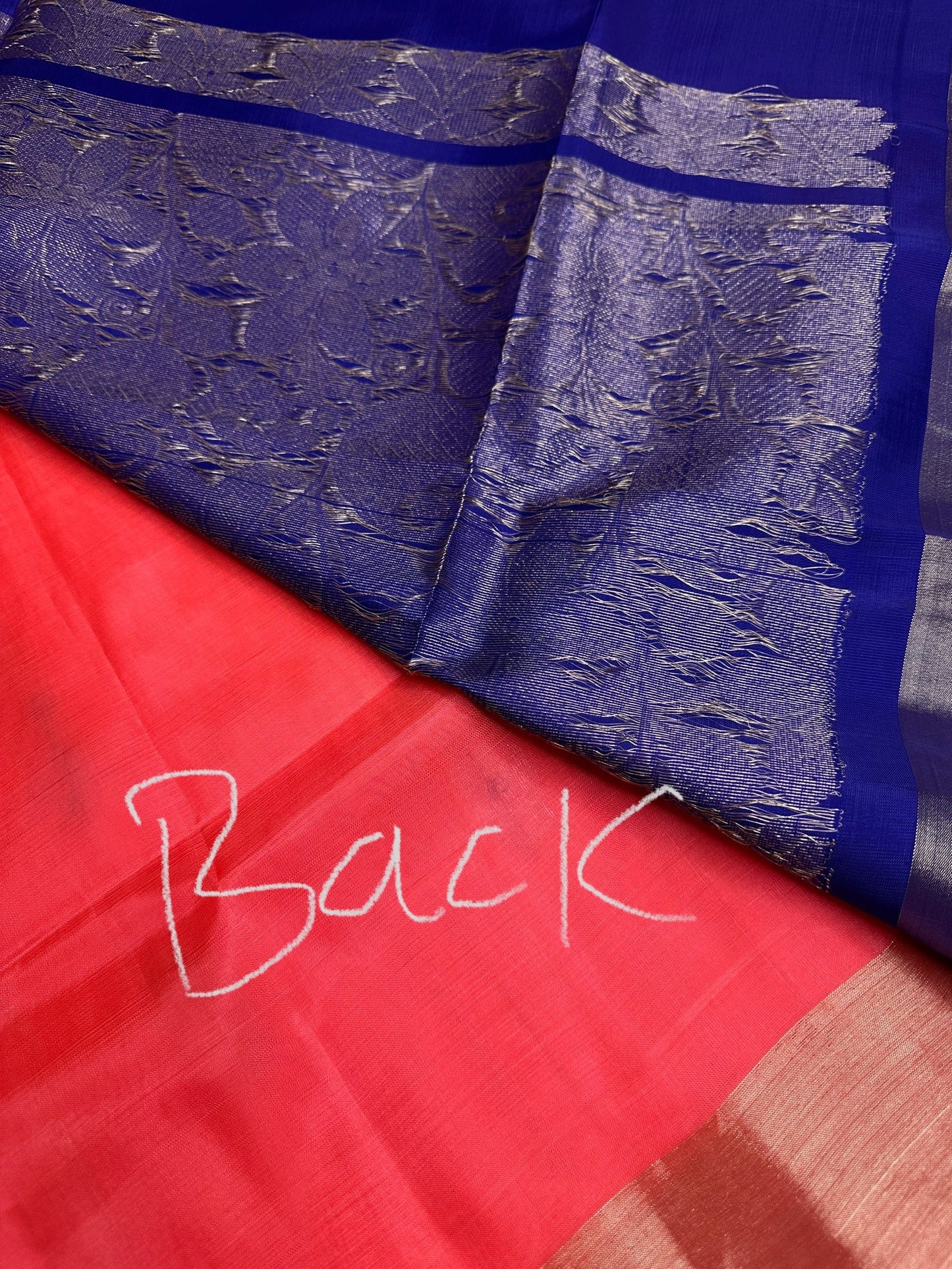 Peach Blue Light Weight Kanchi Soft Silk  Saree