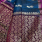 Peacock Blue Light Weight Kanchi Soft Silk  Saree