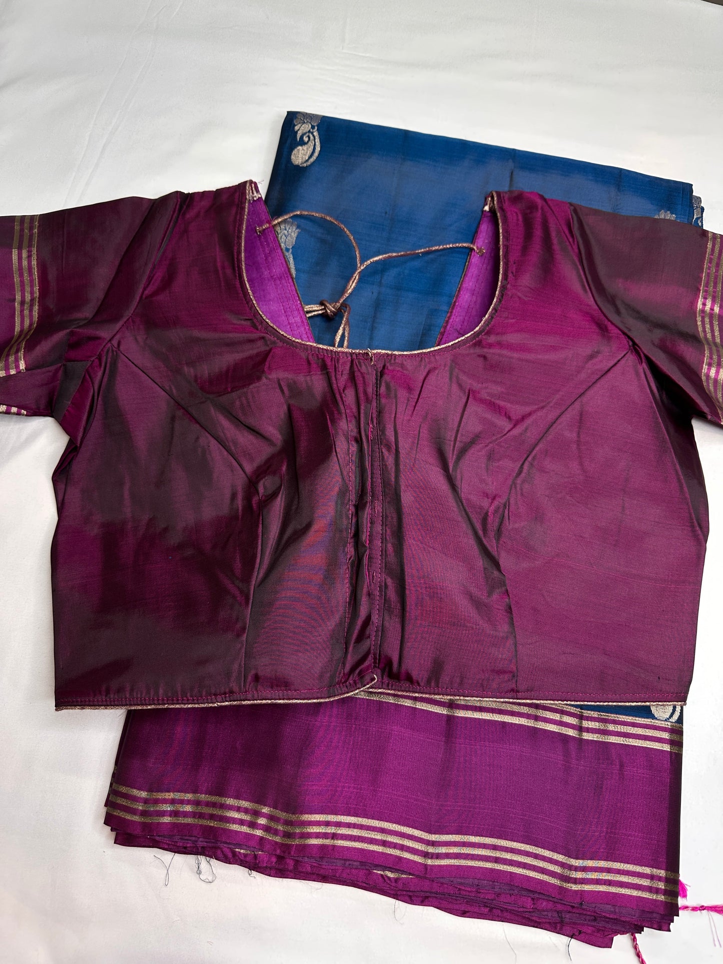 Peacock Blue Light Weight Kanchi Soft Silk  Saree