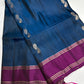 Peacock Blue Light Weight Kanchi Soft Silk  Saree