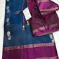 Peacock Blue Light Weight Kanchi Soft Silk  Saree