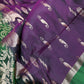 Purple Green  Light Weight Kanchi Soft Silk  Saree