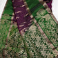Purple Green  Light Weight Kanchi Soft Silk  Saree